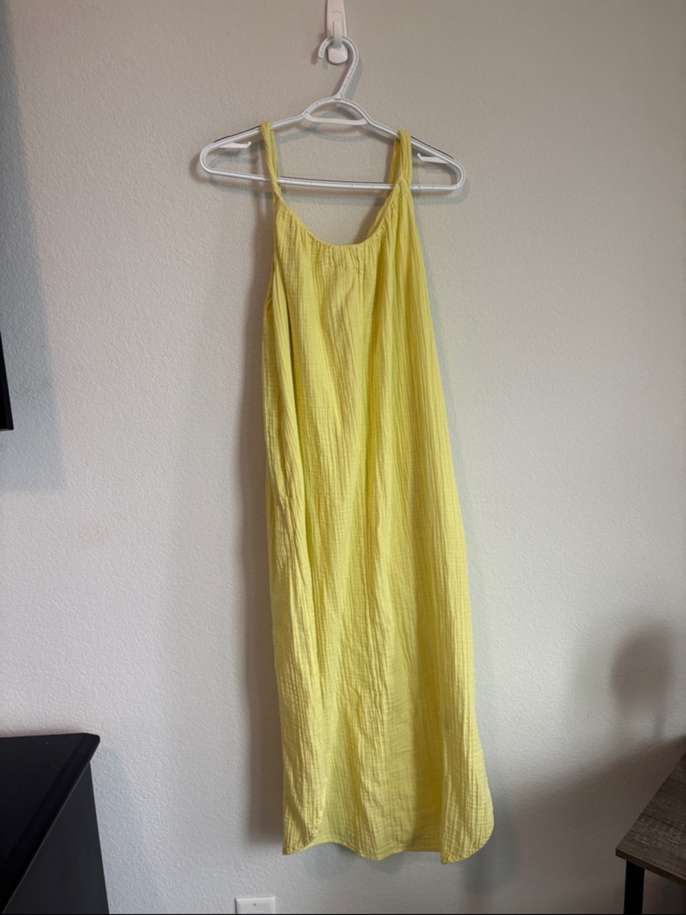 Old Navy cotton Yellow Sleeveless Midi Dress medium